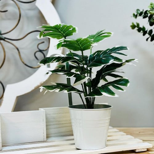 مركن حديد ملون كبير بشكل سطل انتيك بتعليقة طويلة