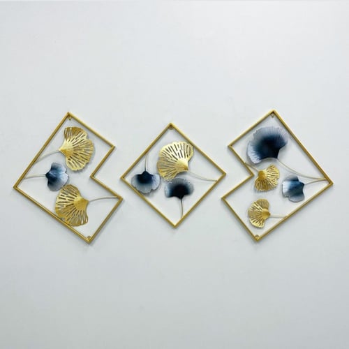 طقم لوحات جدارية حديد ذهبي