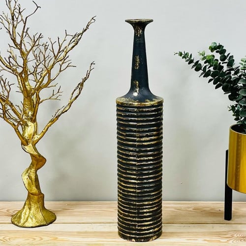 فازة كبيرة حديد ذهبي واسود انتيك