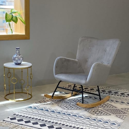 كرسي هزاز رمادي