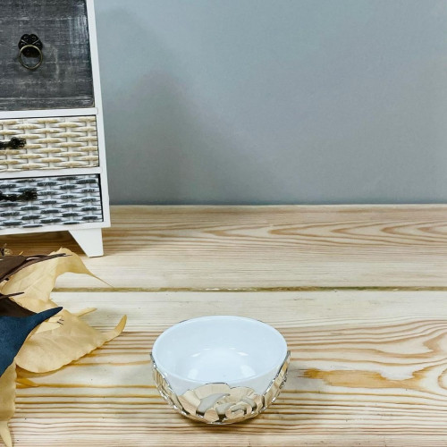 صحن دائري ضيافة وتقديم صغير بورسلان ابيض بقاعدة مع...