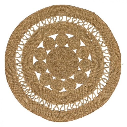 مفرش ارضى دائري مصنوع من مادة القش