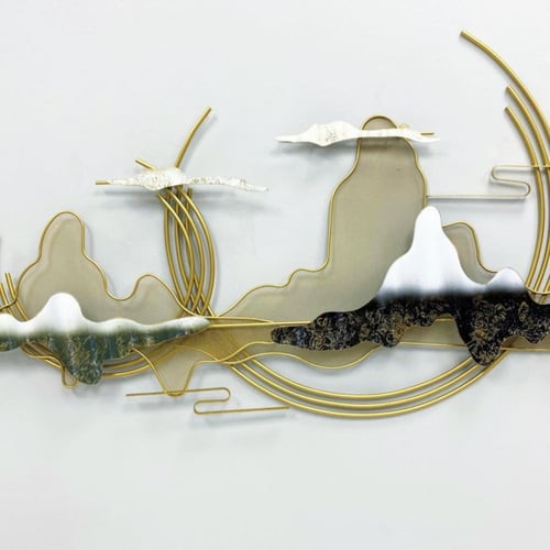 لوحة جدارية حديد ذهبي