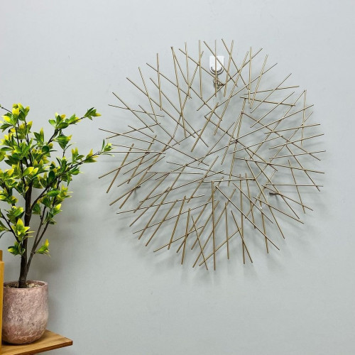 لوحة جدارية حديد ذهبي كبيرة