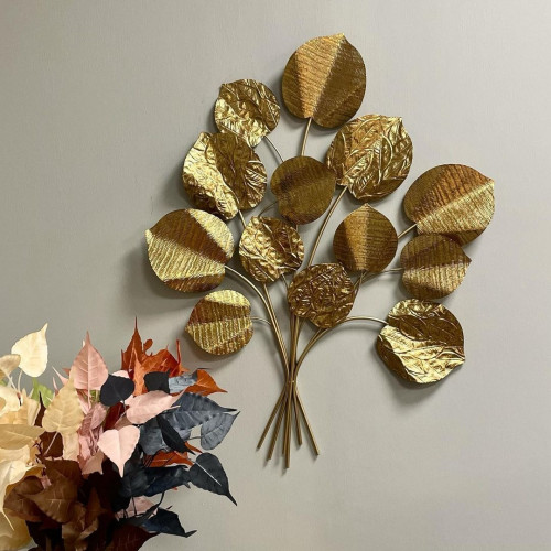 باقة ورق شجر كبيرة حديد ذهبي معتق انتيك مميزة