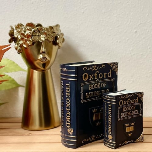 كتاب Oxford كبير سيراميك كحلي وذهبي انتيك