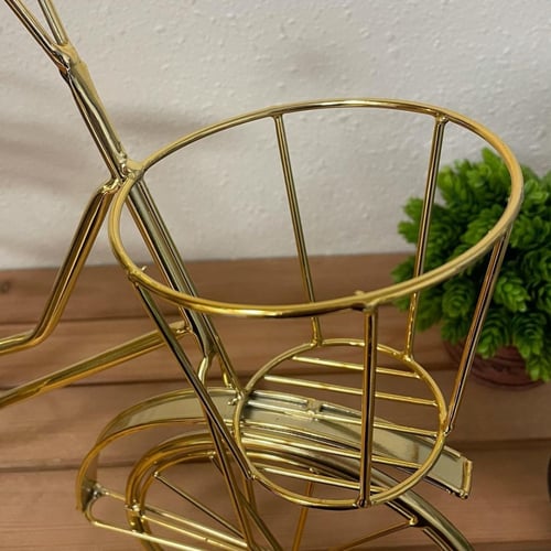 تحفه ستاند دراجة ذهبية انتيك