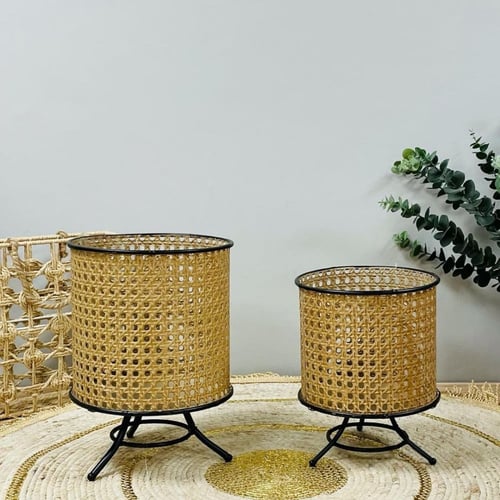 طقم مراكن حديد بيج مفرغ 2 قطعة بارجل حديد اسود