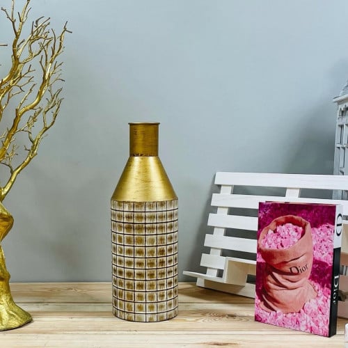 فازة حديد ذهبي انتيك