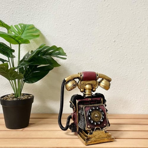 هاتف سيراميك قرص ذهبي و عودي انتيك