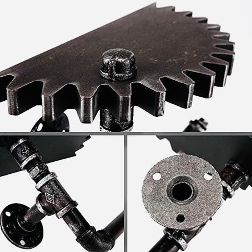 رف حديد وخشب بشكل مواسير