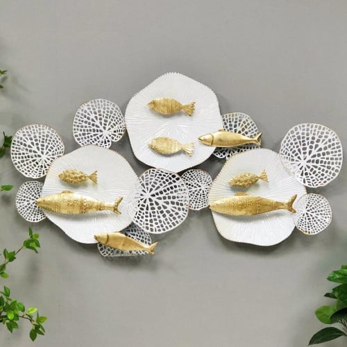 لوحة جدارية حديد انتيك سمك و مجموعة اسمك