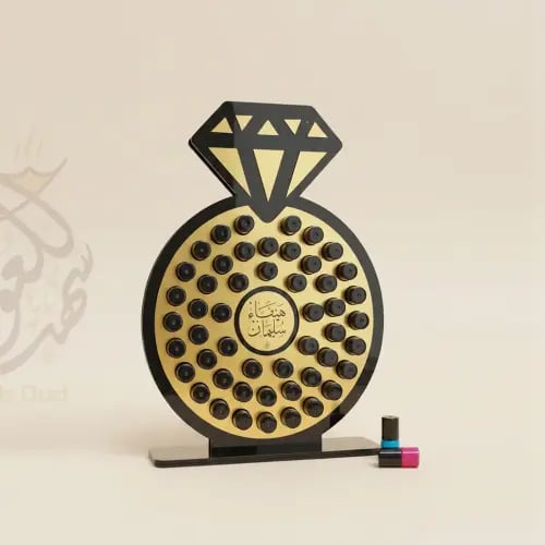 ستاند أكريليك على شكل خاتم زفاف يضم 50 نانو تولة م...