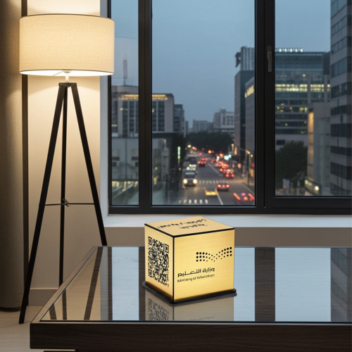 مكعب أكريلك حفر ليزر باركود بيانات