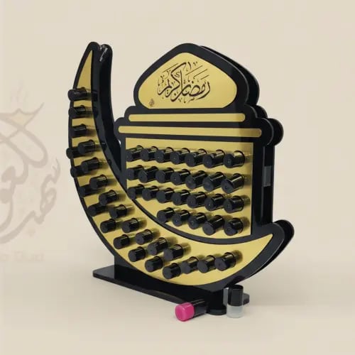 ستاند أكريليك على شكل هلال رمضان يضم 50 نانو تولة...
