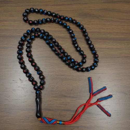 سبحة اليسر مطعمه بالفيروز والفضة كركوشة قطنية