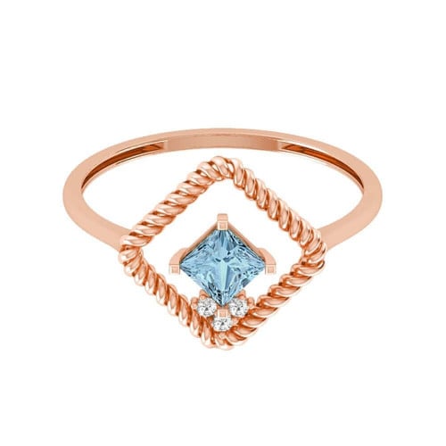 خاتم الإطار مع احجار زرقاء