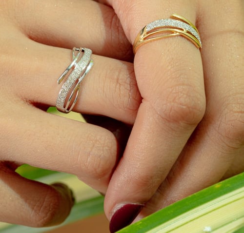 خاتم الماس ذهب ابيض دورين