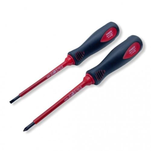 طقم مفكات معزول قطعتين 100 مم TOWER