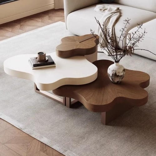 طاولة قهوة ثلاثية إيطالية على شكل سحابة