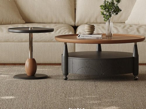 طقم طاولة قهوة وطاولة جانبية – تصميم عصري