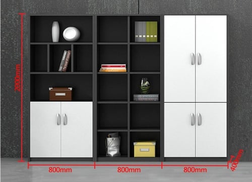 خزانة مكتبية بأشكال متعددة وتصميم جذاب