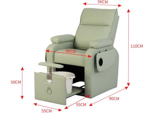 كرسي صالون احترافي مع حوض أقدام وإمالة للخلف