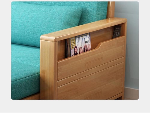 أريكة سرير خشب صلب متعددة الوظائف – قابلة للسحب مع...