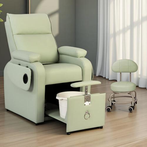 كرسي صالون احترافي مع حوض أقدام وإمالة للخلف