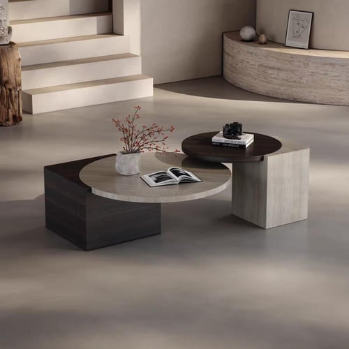 طقم طاولة قهوة إيطالية من الرخام