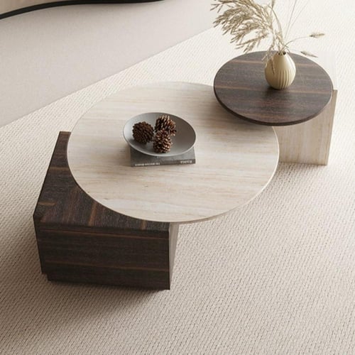 طقم طاولة قهوة إيطالية من الرخام