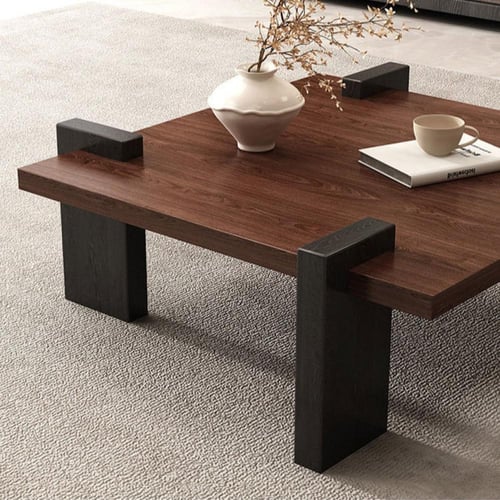 طاولة قهوة خشبية بتصميم عصري ومتعدد الاستخدامات