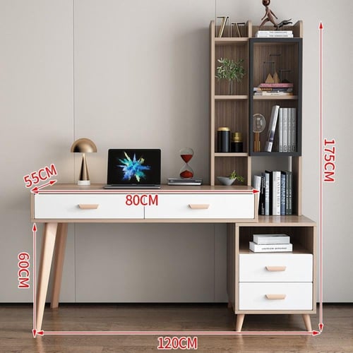 مكتب دراسي متكامل من خشب البلوط