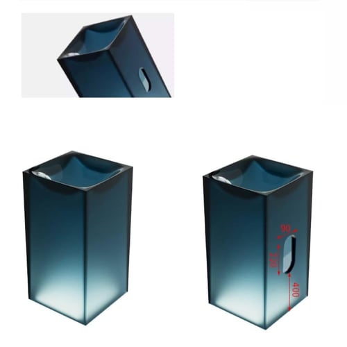 حوض عمودي من الراتنج الشفاف الملون والمضيء