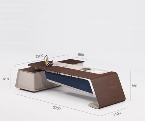 مكتب رئيسي مصنوع من خشب الجوز