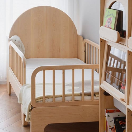 سرير أطفال خشبي فاخر قابل لتمدد