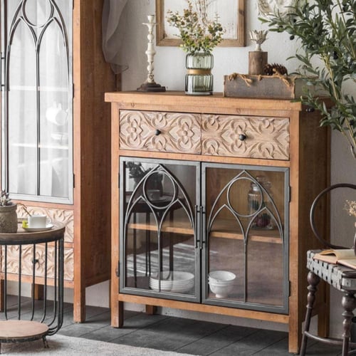 خزانة جانبية عتيقة – طراز ريفي أمريكي كلاسيكي