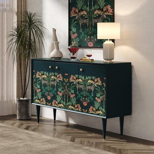 خزانة أدراج أمريكية عتيقة – نقوش يدوية ثلاثية الأب...