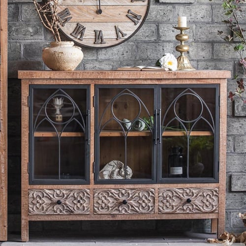 خزانة جانبية عتيقة – طراز ريفي أمريكي كلاسيكي