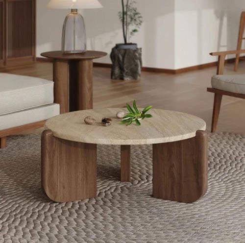 طاولة قهوة عصرية بتصميم دائري