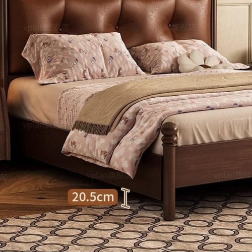 سرير خشب صلب – طراز عتيق بلمسة اسكندنافية فرنسية