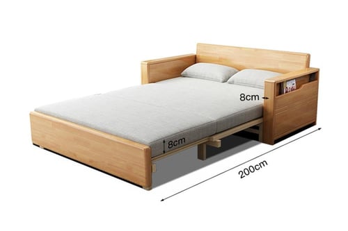 أريكة سرير خشب صلب متعددة الوظائف – قابلة للسحب مع...