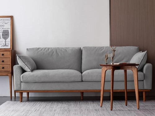 أريكة قماشية ثلاثية المقاعد بتصميم نورديك بسيط