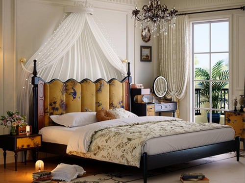 طقم غرفة نوم متكامل – أناقة فرنسية كلاسيكية بلمسة...