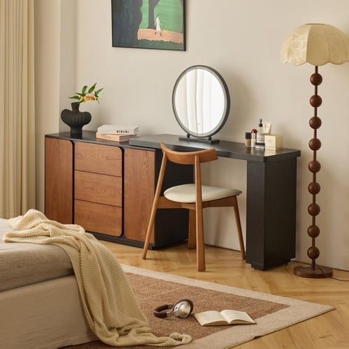 طاولة تزيين متعددة الاستخدام مع خزانة جانبية قابلة...