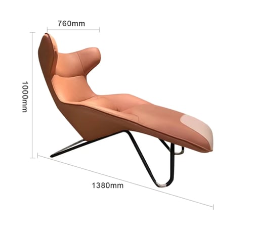 كرسي استرخاء جلد بتصميم فاخر