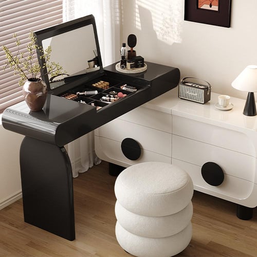 طاولة تزيين عصرية بتصميم باندا مع مرآة قابلة للطي