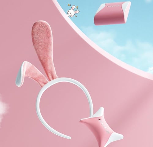 كرسي العاب لون زهري مع اذن الارنب اللطيف