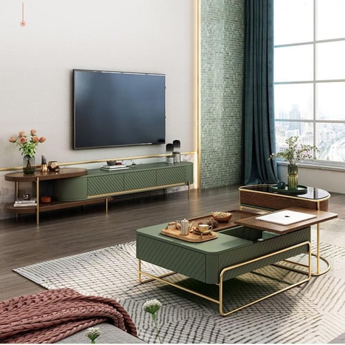 طاولة قهوة عصرية متعددة الوظائف مع تخزين ذكي