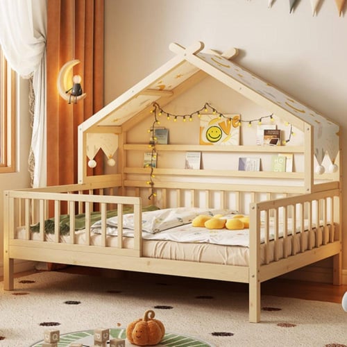 سرير أطفال بتصميم بيت صغير